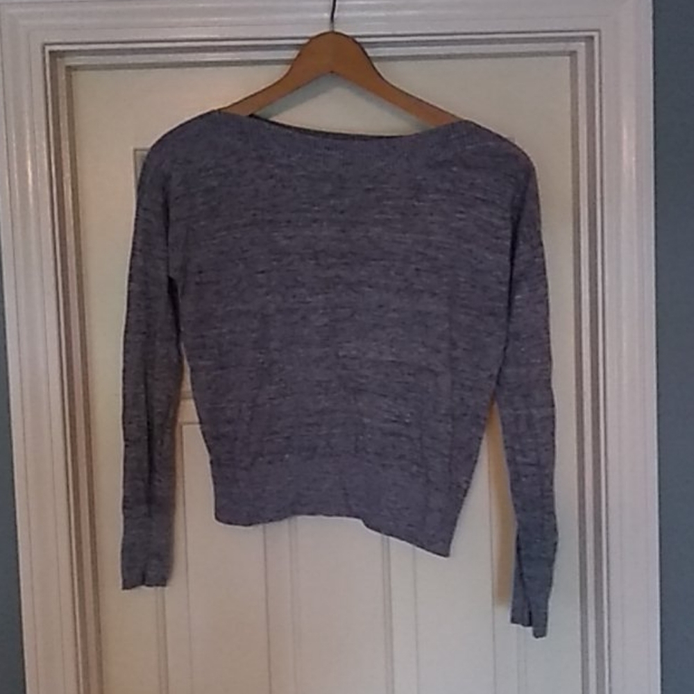 Blue boat neck linen sweater